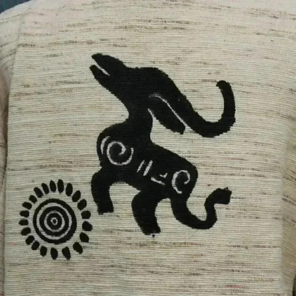 Vintage Southwest Tapestry Jacket Size Large Cotton Linen Blazer Burning Man - Picture 7 of 11